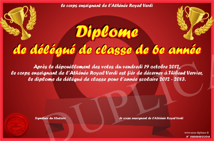 diplome 6e annee